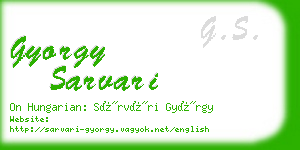 gyorgy sarvari business card